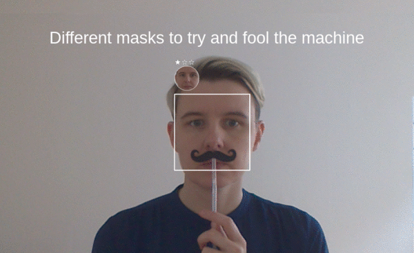 screenshot of face recognition game/